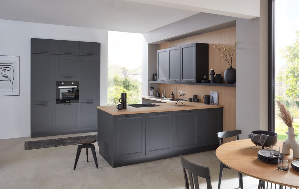 Moderne Landhaus Küche in Graphit